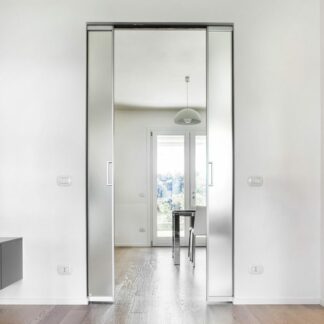 ECLISSE syntesis flush pocket door system with wiring channels double