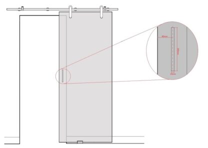 Schematic of eclisse pocket door system
