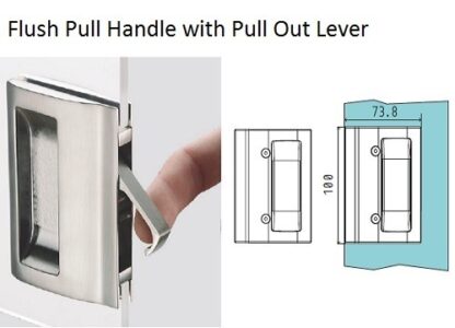 Sliding door handle for pocket door system