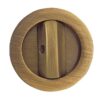 A close-up of the ECLISSE Sliding Door Bathroom Lock - Round, featuring a brass-coloured thumbturn and brushed metal finish, displayed against a white background.