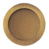 A round, flat, brass-coloured metal plate with a brushed texture, the Flush Pull Round Handle - Dia 57mm is an elegant detail often featured in ECLISSE Pocket Doors and Sliding Doors systems.