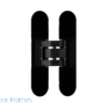 A black Rocket Door Frames - ULTRA Flush Hinged with rounded ends is centred on a white background in a closed position, ideal for pocket doors. The Rocket Door Frames logo appears in the bottom left corner.