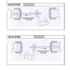 Two diagrams labelled SX SYSTEM and DX SYSTEM show a person placing objects on a conveyor, indicating satin/decoration selection for each—similar to ECLISSE Pocket Door Systems - Classic Single Glass Doors 10mm Plain or Patterned, which offer finish options on either side.