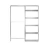 Metal wardrobe organiser frame featuring one open section on the left and five shelves on the right, shown without shelves or doors. Ideal for use with the ECLISSE Pocket Door System - Syntesis® Single. Displayed against a white background.