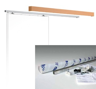 ECLISSE Wall Mounted Sliding Door Kit and Pelmet- 2m Track- Paris 2